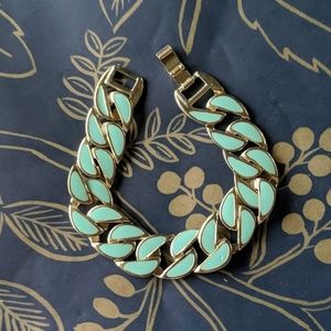 Aqua Chunk chain enamel bracelet hinge gold pastel